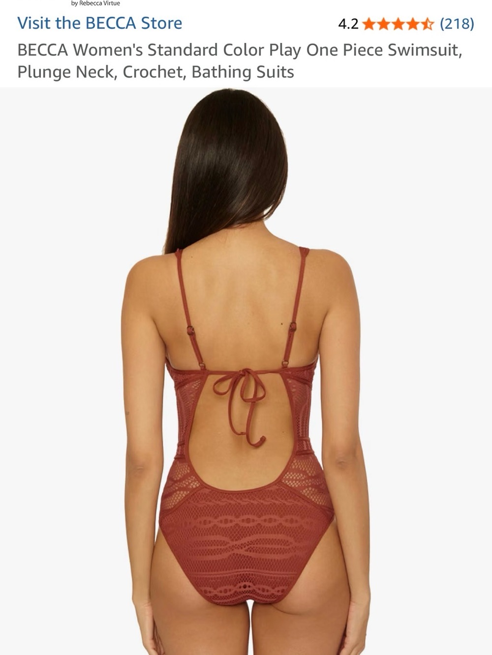 BECCA Color Play One Piece Swimsuit Bathing Suit - Picture 2 of 4